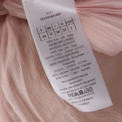 Pre Owned Dior Pale Pink Silk Chiffon Twisted Strap Detail Cocktail Dress S 