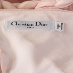 Pre Owned Dior Pale Pink Silk Chiffon Twisted Strap Detail Cocktail Dress S 