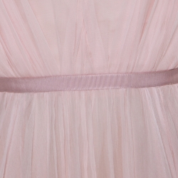 Pre Owned Dior Pale Pink Silk Chiffon Twisted Strap Detail Cocktail Dress S 
