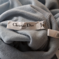 Dior Powder Blue Cashmere Embellished Turtleneck Sweater S