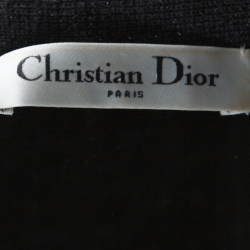 Christian Dior Monochrome Tweed Off Shoulder Fit and Flare Dress S