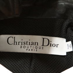 Dior Black Lambskin Belted Long Coat S