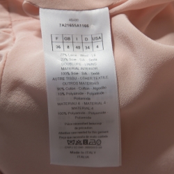 Pre Owned Dior Pale Pink Wool Lace Collar Detail Flared Dress S 