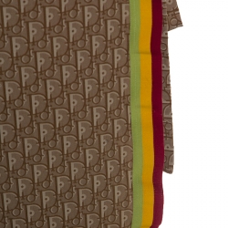 Dior Brown Stretch Knit Diorissimo Print Wrap Skirt S