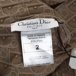 Dior Brown Stretch Knit Diorissimo Print Wrap Skirt S
