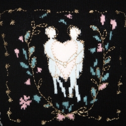 Christian Dior Black Cashmere Embroidered Detail Sweater XL
