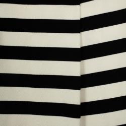 Pre Owned Christian Dior Black & White Striped Skirt S