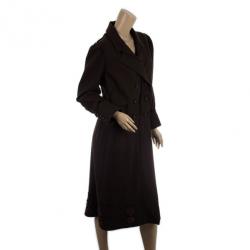 مملوكة مسبقًا Christian Dior Brown Wool Trench Coat L