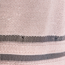 Dior Pale Pink Striped Silk Blend Button Front Cardigan L