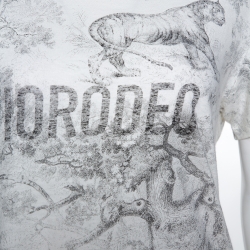 Pre Owned Dior Off White Diorodeo Jungle Print Cotton Linen T-Shirt M