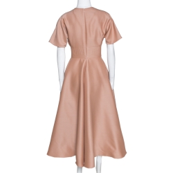 Dior Peach Wool and Silk Flared Midi Dress M
