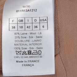 Dior Peach Wool and Silk Flared Midi Dress M