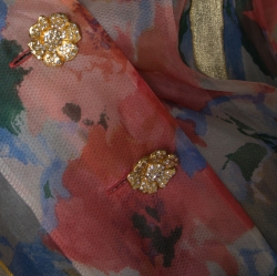 Pre Owned Christian Dior Boutique Multicolor Floral Print Silk Oversized Blouse L