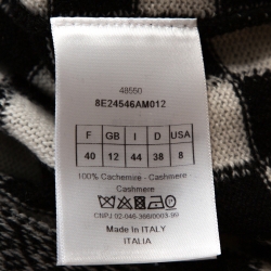 Dior Black & White Checkered Cashmere Top M 