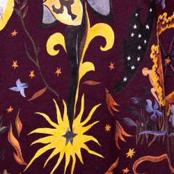 Dior Maroon Linen Blend Tarot Print T Shirt M 