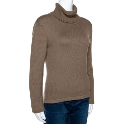 Dior Pale Brown Cashmere Turtle Neck Sweater M