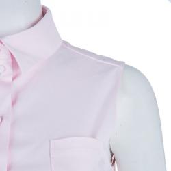 Dior Pink Shirt and Jaquard Skirt Matched Piping Detail Set S