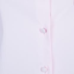 Dior Pink Shirt and Jaquard Skirt Matched Piping Detail Set S