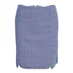 Dior Pink Shirt and Jaquard Skirt Matched Piping Detail Set S