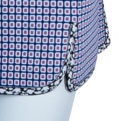 Dior Pink Shirt and Jaquard Skirt Matched Piping Detail Set S