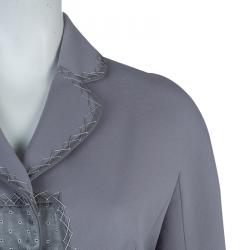 Pre Owned Dior Grey Wool Skirt Suit M