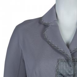 Pre Owned Dior Grey Wool Skirt Suit M