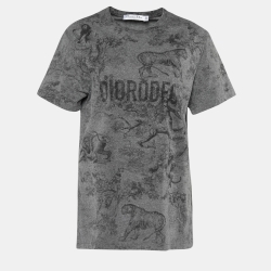 Dior Grey Jungle Print Jersey Diorodeo T-Shirt L