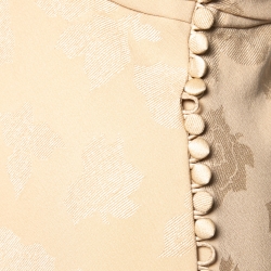 Dior Beige Floral Jacquard Silk Sleeveless Maxi Dress M