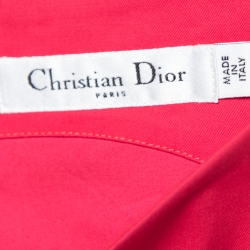 Pre Owned Dior Pink & Orange Paneled Cotton Sleeveless Midi Dress M