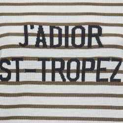 Pre Owned Christian Dior Cream & Brown Striped J'adior St-Tropez Knit Top M