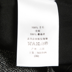 Pre Owned Christian Dior Grey Wool Belted Midi Dress S