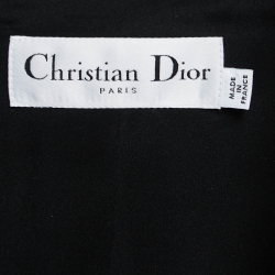 Pre Owned Christian Dior Grey Textured Wool Bar Jacket S