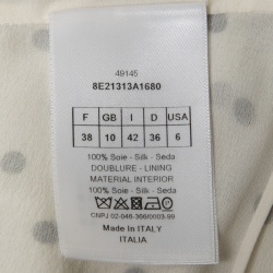 Christian Dior White Polka Dot Silk Chiffon Midi Skirt M