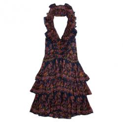 Pre Owned Dior Silk Tiered Evening Dress S