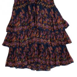 Pre Owned Dior Silk Tiered Evening Dress S