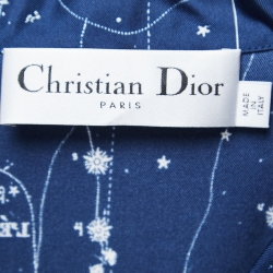 Pre Owned Christian Dior Blue Printed Silk Pajama Top S