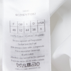 مملوكة مسبقًا Dior White Cotton PARADISE Printed Full Sleeve Oversized Shirt M