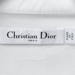 مملوكة مسبقًا Dior White Cotton PARADISE Printed Full Sleeve Oversized Shirt M