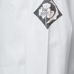 مملوكة مسبقًا Dior White Cotton PARADISE Printed Full Sleeve Oversized Shirt M