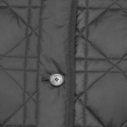 Pre Owned Dior Black Macro Cannage Quilted Synthetic Buttoned Crop Jacket L