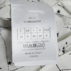 Christian Dior White Constellation Printed Cotton Tunic Top S