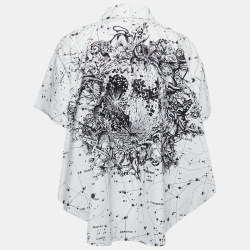Christian Dior White Constellation Printed Cotton Tunic Top S