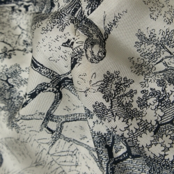 Pre Owned Christian Dior White/Navy Blue Animal Print Silk Pant & Top Set S