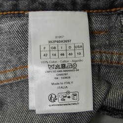 Pre Owned Christian Dior Grey Denim Wide Leg Jeans L