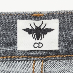 Pre Owned Christian Dior Grey Denim Wide Leg Jeans L
