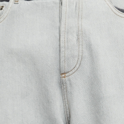 Pre Owned Christian Dior Grey Denim Wide Leg Jeans L