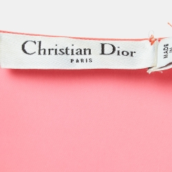 Dior Red/Pink Pleated Crepe Long Sleeve Asymmetrical Dress S
