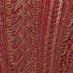 Christian Dior Boutique Red/Metallic Gold Effect Cable Knit Maxi Dress M