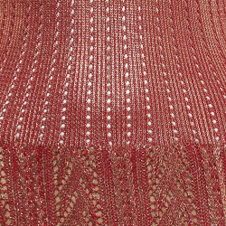 Christian Dior Boutique Red/Metallic Gold Effect Cable Knit Maxi Dress M