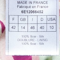 مملوكة مسبقًا Dior Vintage Green/Pink Floral Print Silk Maxi Dress L